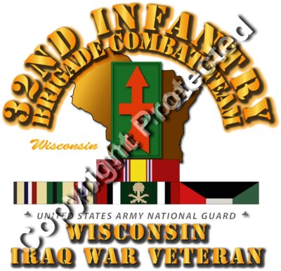 Army - WIARNG  32nd BCT- Iraq War Veteran w Map