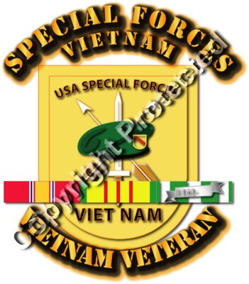 SOF - Special Forces - Vietnam Vet  w SVC Ribbons