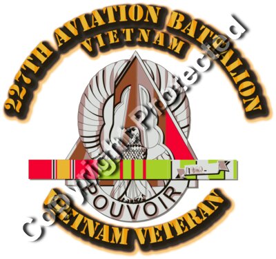 227th Aviation Battalion w Vietnam SVC Ribbons