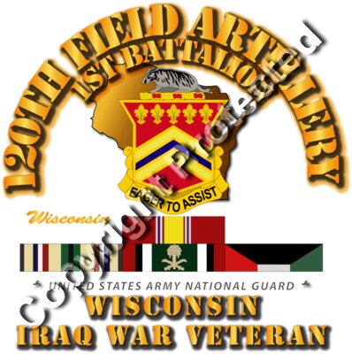 Army - WIARNG  120th FA - Iraq War Veteran w Map